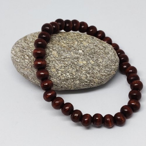 Bracelet tibétain homme perles de bois marron univers zen yoga meditation idée cadeau homme miss perles