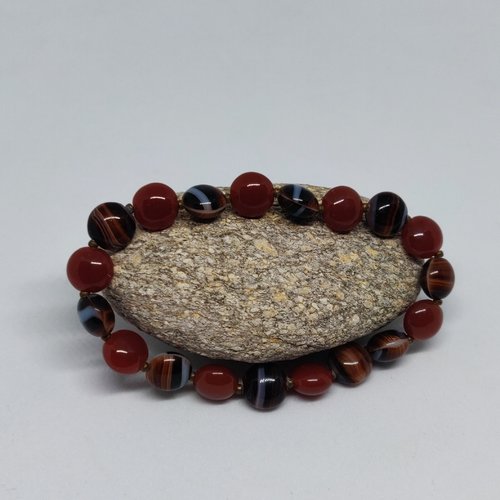 Bracelet tibétain mala perles marrons zen meditation idée cadeau miss perles