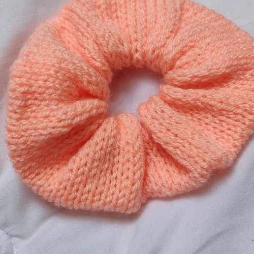 Chouchou scrunchies tricoter laine corail élastique à cheveux accessoires vintage idée cadeau miss perles
