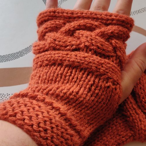 Mitaines Laine Torsade Framboise, Style Outlander, Pour Fans D'Écosse