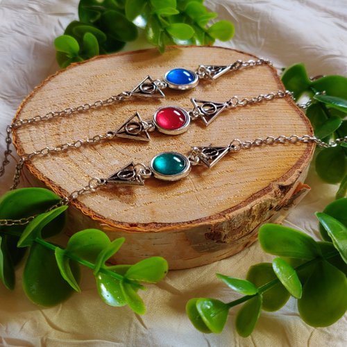Bracelet sorcier, bracelet double reliques, bijoux fantastiques,  antique, féérique, idée cadeau femme, miss perles