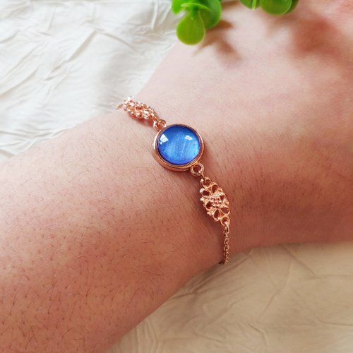 Bracelet bridgerton, bracelet royal vintage, noeuds celtiques, bijou mariage, outlander, bijou cabochon, rose, idée cadeau femme