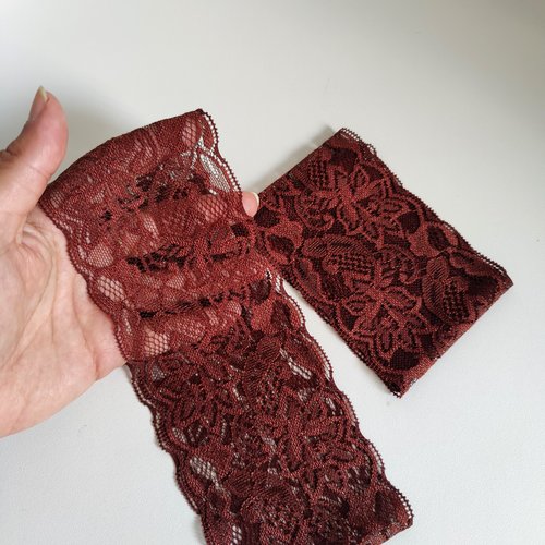 Bandeau en dentelle élastique pour cheveux marron pour femme fait main coiffure vintage