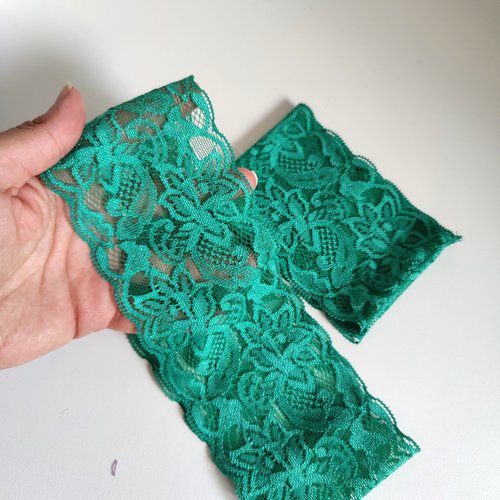 Bandeau en dentelle élastique pour cheveux vert émeraude pour femme fait main coiffure vintage