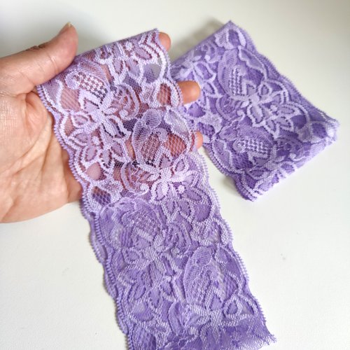 Bandeau en dentelle élastique pour cheveux mauve pour femme fait main coiffure vintage