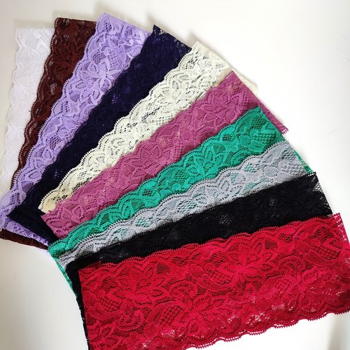 Lot de 10 bandeaux en dentelle élastique pour cheveux 10 couleurs pour femme fait main coiffure vintage