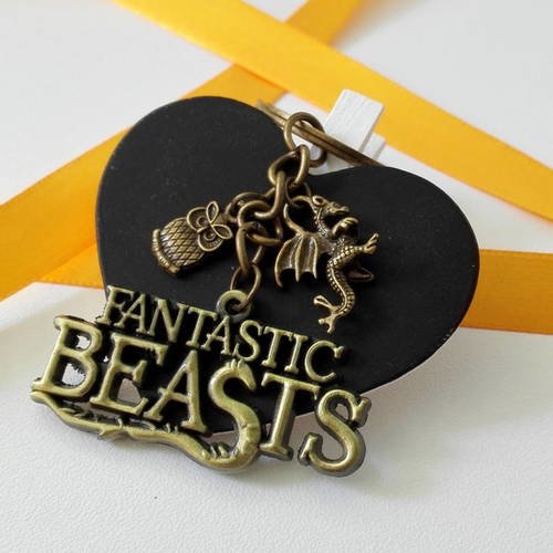 Porte clés les animaux fantastiques norbert  bronze idée cadeau féérique