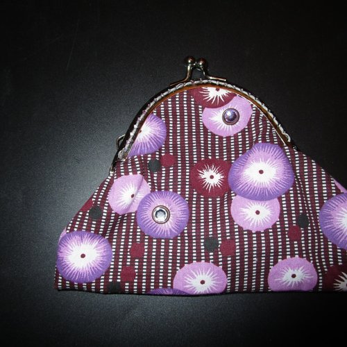 Porte monnaie en tissu violet (petit pan)