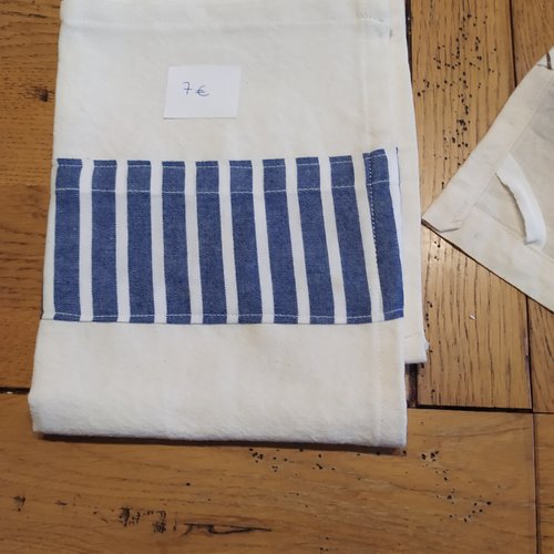 Torchon en toile de drap ancien avec motif