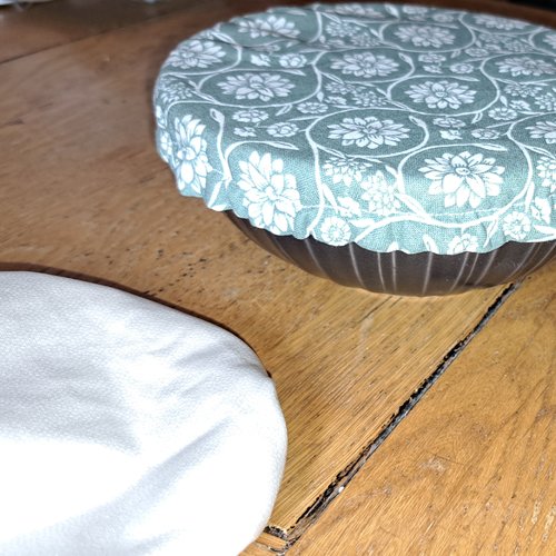 Charlotte alimentaire tissu pul alimentaire verso et recto coton pour bols et plats ronds
