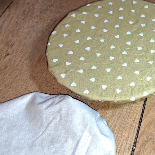 Charlotte alimentaire tissu pul alimentaire verso et recto coton pour bols et plats ronds