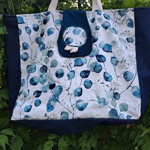 Sac cabas doublé et poche intérieure à fermeture