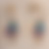 Boucles d'oreille ballons bleu rose parme en acier inoxydable