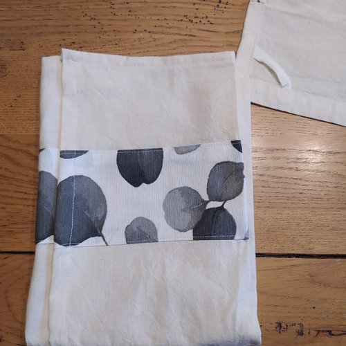 Torchon en toile de drap ancien avec motif