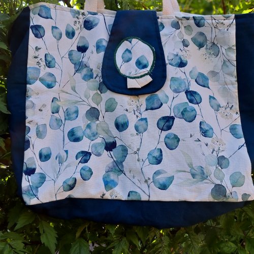 Sac cabas doublé et poche intérieure à fermeture