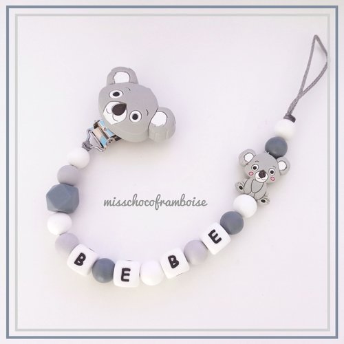 Attache tetine en silicone koala