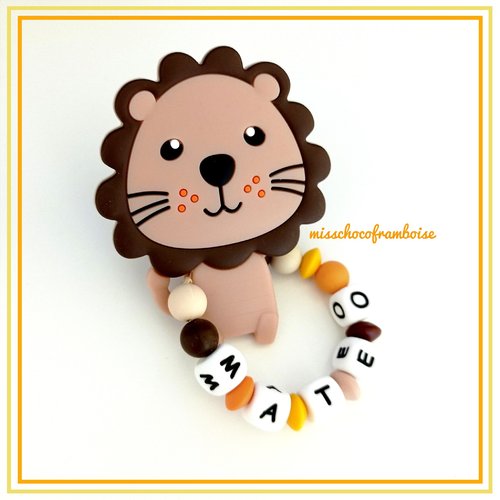Anneau de dentition en silicone lion