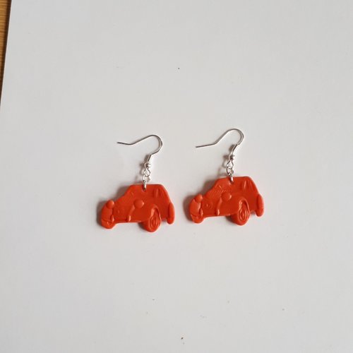 Boucles d'oreilles 2cv orange