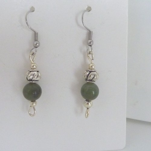 Boucles d'oreille en jade véritable