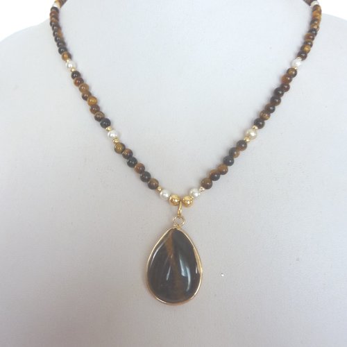 Collier oeil de tigre naturel