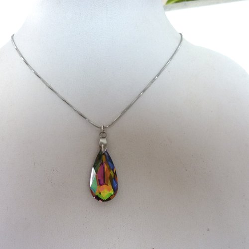 Collier pure cristal et acier inox