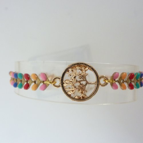Bracelet chaine épi, arbre de vie