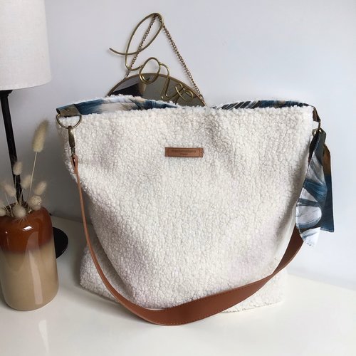 Sac cabas en sherpa et liberty, sac porté épaule