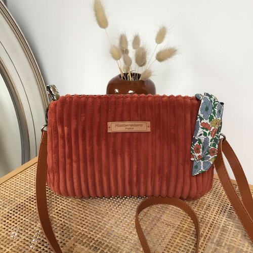 Sac à main en velours et liberty