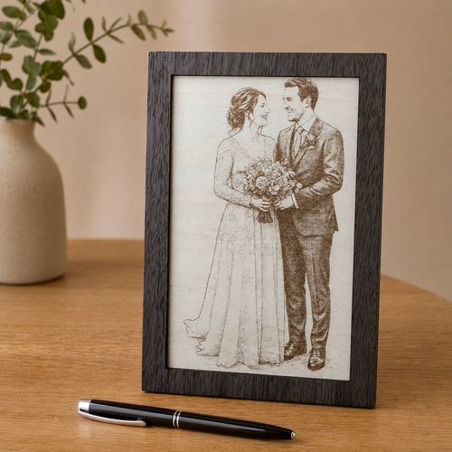 Photo laser grand format personnalisée sur bois – 20 x 15 cm