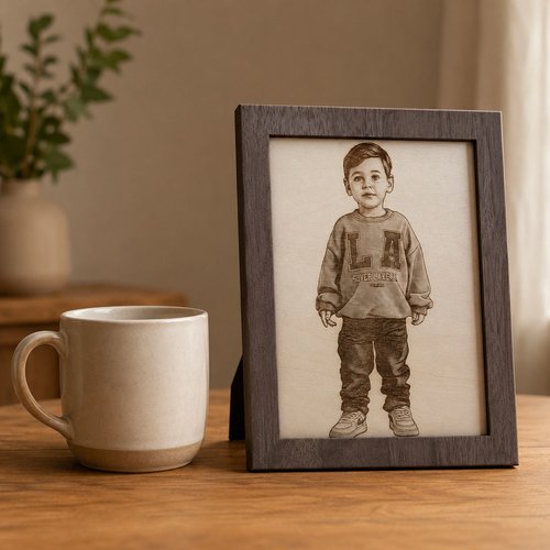 Photo laser petit format personnalisée sur bois – 15 x 10 cm