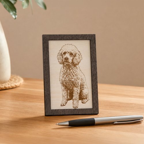 Photo laser mini format personnalisée sur bois – 10 x 7,5 cm