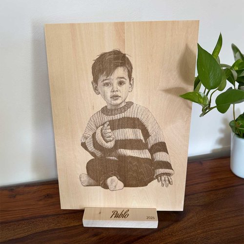 Photo sur bois a3 personnalisée – gravure laser sur plaque bois