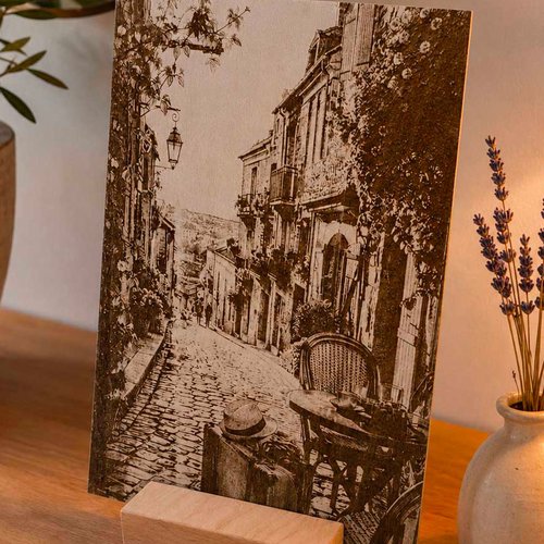 Photo sur bois a5 personnalisée – gravure laser sur plaque bois