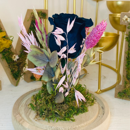 Cloche en fleurs séchées "fabiola" d12cm h16cm