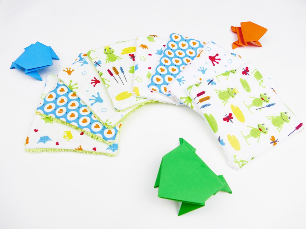 Lingettes Lavables Maman Et Bebe Toilette Demaquillage Grenouilles Un Grand Marche