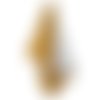 Couverture bébé en double gaze coton moutarde pois dorés/fausse fourrure blanc/55x65cm