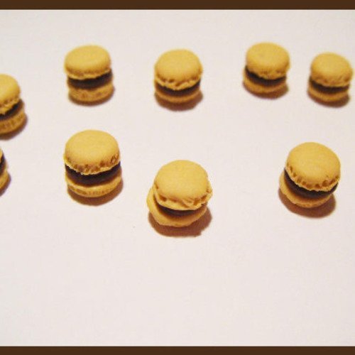 10 macarons miniatures en fimo pâte polymère pour fiole