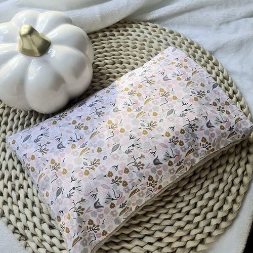 Bouillotte sèche déhoussable aux noyaux de cerises en coton et bambou oeko-tex | fleurette