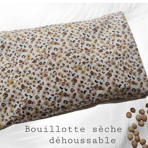 Bouillotte sèche déhoussable noyaux de cerises en coton et bambou - ebbies
