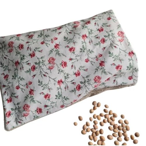 Bouillotte sèche déhoussable aux noyaux de cerises en coton et bambou - shabby chic