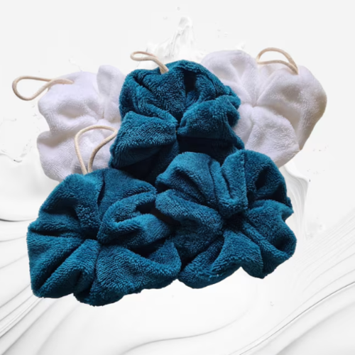 Fleur de douche lavable en éponge bambou - bleu canard