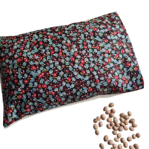 Bouillotte sèche déhoussable en coton et bambou - victoria - noyaux de cerises