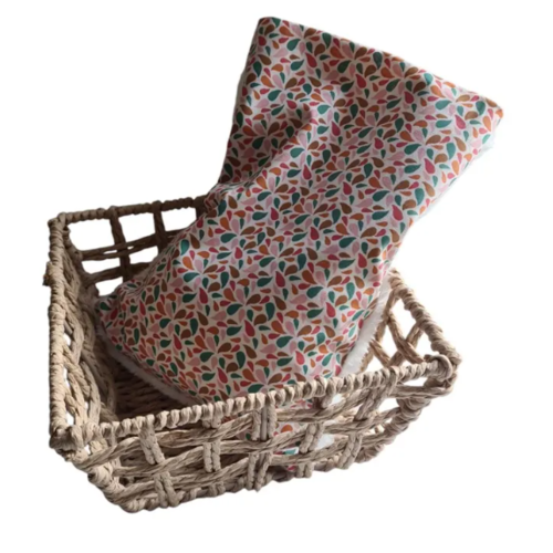 Bouillotte sèche déhoussable aux noyaux de cerises coton tissu bouclette tout doux - pétales