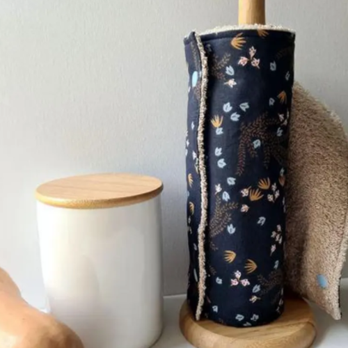 Essuie-tout lavable et réutilisable en éponge 100% coton oeko-tex beige | rouleau 5 | hosia