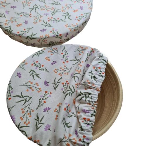 Lot de 3 couvre-plats lavables réutilisables en coton enduit | fait main | cuisine zéro déchet | cirsium blanc