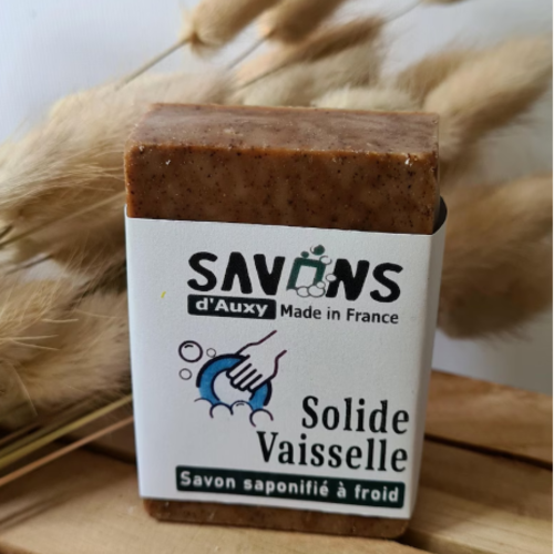 Savon vaisselle solide 100 g | marc de café et bicarbonate | savon artisanal local | saponifié à froid