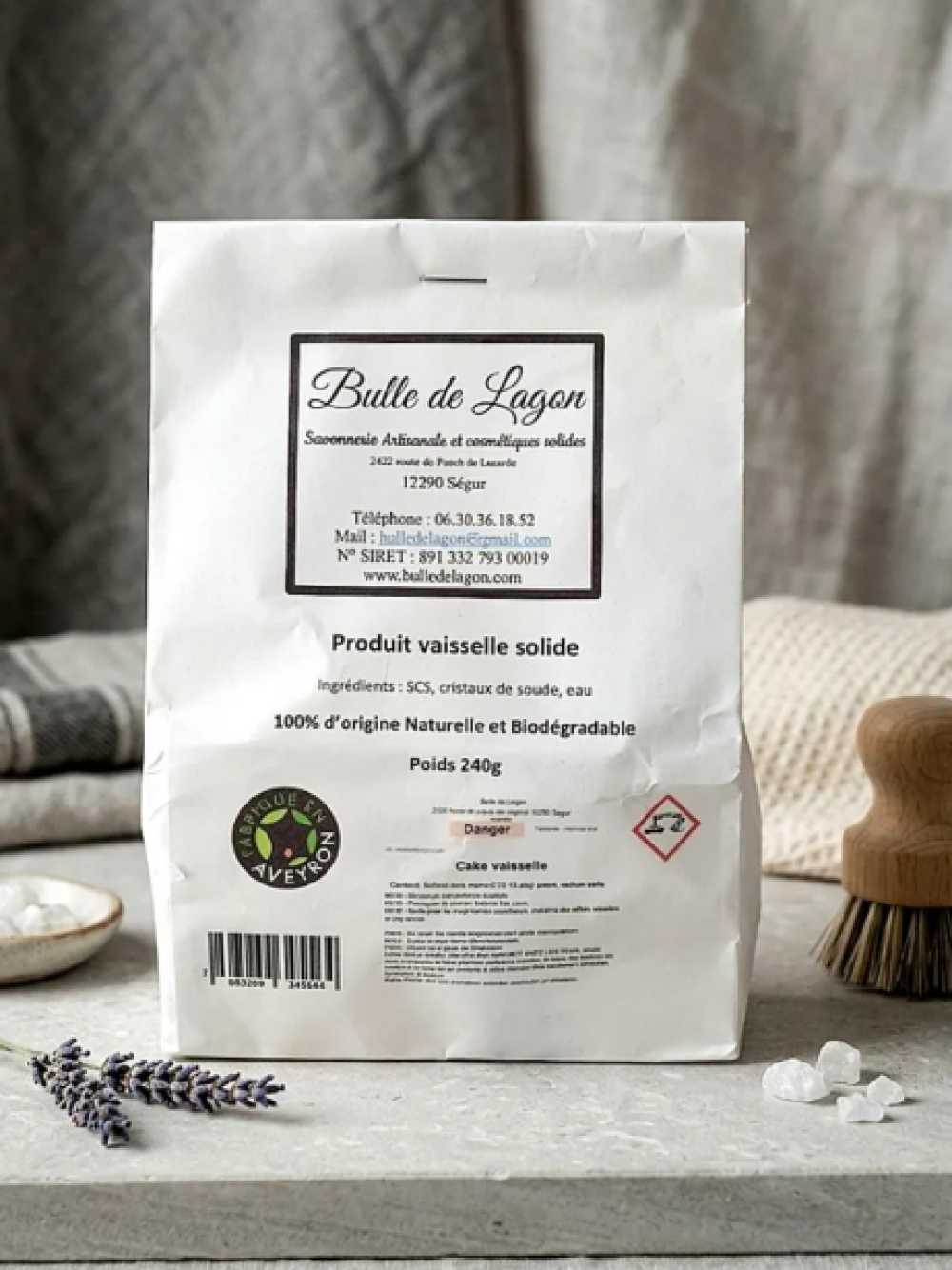 Pastilles lave-vaisselle écologiques | sachet 30 pastilles | galets nettoyants et dégraissants | produit maison durable | 100% naturel