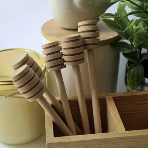 Cuillère à miel en bois de hêtre | 16 cm | parfaite pour miel liquide, sirop et confiture | ustensile pratique | cuisine