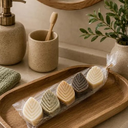 Coffret 5 savons de 30 gr | fabrication artisanale auxy | 5 fragrances | coco karité, ortie,miel cire d'abeille, café et aloé vera