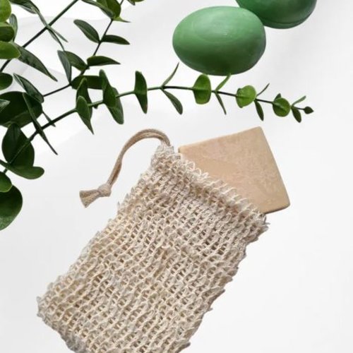 Filet à savon en sisal lavable et réutilisable | accessoire douche zéro déchet | naturel et écologique | à l'unité